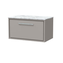 Hudson Reed Lille 800mm Wall Hung Single Drawer Vanity With Marble Worktop Contemp Pebble Grey MFC Smooth Matt,natural Marble 449x810x460mm - LIL3225CMT - JJ Building Materials