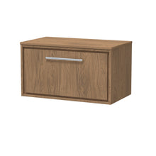 Hudson Reed Lille 800mm Wall Hung Single Drawer Vanity With Worktop Contemp Antique Oak MFC Textured Woodgrain 449x805x460mm - JJ Building Materials
