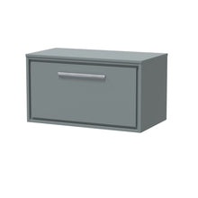 Hudson Reed Lille 800mm Wall Hung Single Drawer Vanity With Worktop Contemp Coastal Grey MFC Smooth Matt 449x805x460mm - JJ Building Materials