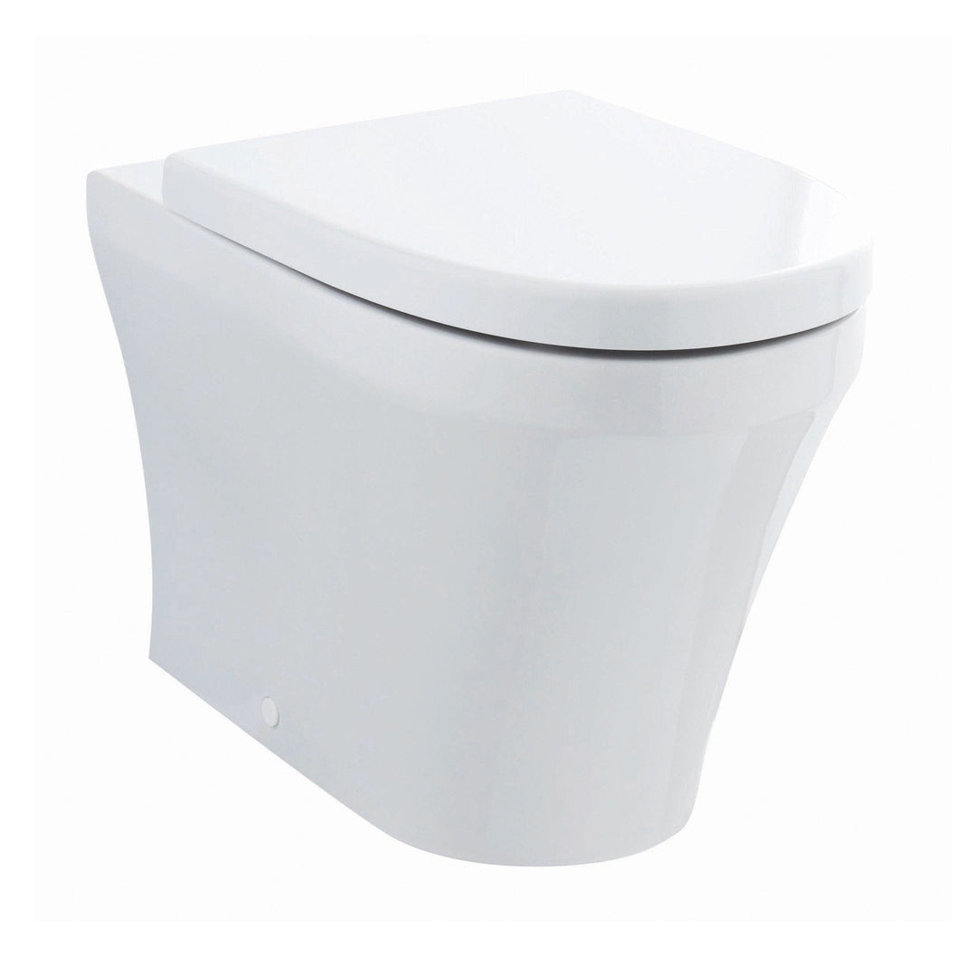 Hudson Reed Luna Back To Wall Pan & Seat Contemp Gloss White Vitreous China 445x350x555mm - JJ Building Materials