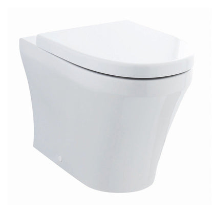 Hudson Reed Luna Back To Wall Pan & Seat Contemp Gloss White Vitreous China 445x350x555mm - JJ Building Materials