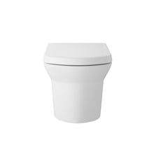 Hudson Reed Maya Wall Hung Pan & Seat Contemp Gloss White Vitreous China 400x355x525mm - JJ Building Materials