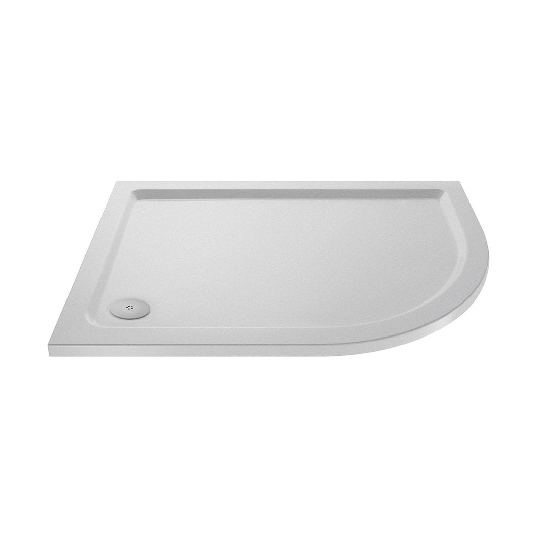 Hudson Reed Offset Quadrant Trays Slip Resistant Offset Quadrant Shower Tray Rh 1000 X 800mm Contemp European White Acrylic Capped Abs Caco3 And Pu - JJ Building Materials