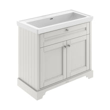 Hudson Reed Old London 1000mm 2-door Unit & Classic Fireclay Basin 0th Trad Timeless Sand Fireclay,MDF Vinyl Textured Woodgrain 867x1020x470mm - JJ Building Materials