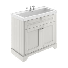 Hudson Reed Old London 1000mm 2-door Unit & Classic Fireclay Basin 3th Trad Timeless Sand Fireclay,MDF Vinyl Textured Woodgrain 867x1030x470mm - JJ Building Materials