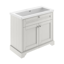 Hudson Reed Old London 1000mm 2-door Unit & Contemp Basin 0th Trad Timeless Sand Fireclay,MDF Vinyl Textured Woodgrain 855x1010x462mm - JJ Building Materials