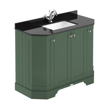 Hudson Reed Old London 1000mm 4-door Angled Unit & Marble Top 1th Trad Hunter Green MDF Vinyl Smooth Matt 888x1036x470mm - LOF882 - JJ Building Materials