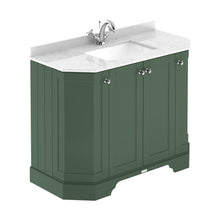 Hudson Reed Old London 1000mm 4-door Angled Unit & Marble Top 1th Trad Hunter Green MDF Vinyl Smooth Matt 888x1036x470mm - LOF883 - JJ Building Materials