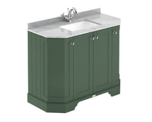 Hudson Reed Old London 1000mm 4 - door Angled Unit & Marble Top 1th Trad Hunter Green MDF Vinyl Smooth Matt 888x1036x470mm - LOF884 - JJ Building Materials