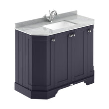 Hudson Reed Old London 1000mm 4-door Angled Unit & Marble Top 1th Trad Twilight Blue MDF Vinyl Textured Woodgrain 888x1036x470mm - LOF384 - JJ Building Materials