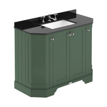 Hudson Reed Old London 1000mm 4-door Angled Unit & Marble Top 3th Trad Hunter Green MDF Vinyl Smooth Matt 888x1036x470mm - LOF885 - JJ Building Materials