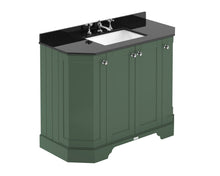 Hudson Reed Old London 1000mm 4 - door Angled Unit & Marble Top 3th Trad Hunter Green MDF Vinyl Smooth Matt 888x1036x470mm - LOF885 - JJ Building Materials
