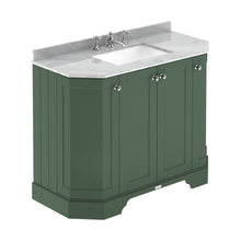 Hudson Reed Old London 1000mm 4-door Angled Unit & Marble Top 3th Trad Hunter Green MDF Vinyl Smooth Matt 888x1036x470mm - LOF887 - JJ Building Materials