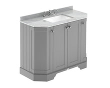 Hudson Reed Old London 1000mm 4 - door Angled Unit & Marble Top 3th Trad Storm Grey MDF Vinyl Textured Woodgrain 888x1036x470mm - LOF287 - JJ Building Materials