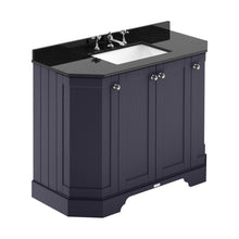 Hudson Reed Old London 1000mm 4-door Angled Unit & Marble Top 3th Trad Twilight Blue MDF Vinyl Textured Woodgrain 888x1036x470mm - LOF385 - JJ Building Materials