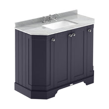 Hudson Reed Old London 1000mm 4-door Angled Unit & Marble Top 3th Trad Twilight Blue MDF Vinyl Textured Woodgrain 888x1036x470mm - LOF387 - JJ Building Materials
