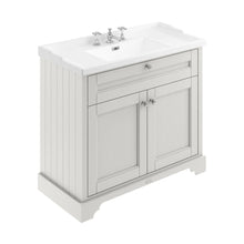 Hudson Reed Old London 1000mm Cabinet & Basin (3th) Trad Timeless Sand MDF Vinyl Textured Woodgrain 868x1020x470mm - JJ Building Materials