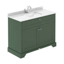 Hudson Reed Old London 1000mm Cabinet & Marble Top (1th) Trad Hunter Green MDF Vinyl Smooth Matt 850x1055x510mm - JJ Building Materials