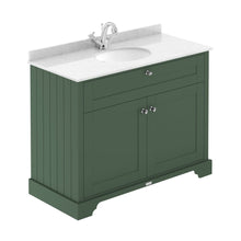 Hudson Reed Old London 1000mm Cabinet & Marble Top (1th) Trad Hunter Green MDF Vinyl Smooth Matt 886x1020x470mm - LOF877 - JJ Building Materials
