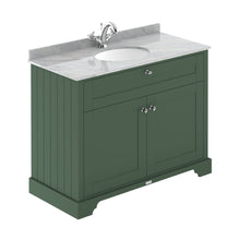 Hudson Reed Old London 1000mm Cabinet & Marble Top (1th) Trad Hunter Green MDF Vinyl Smooth Matt 886x1020x470mm - LOF878 - JJ Building Materials