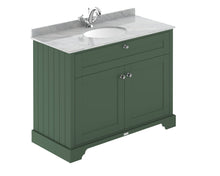 Hudson Reed Old London 1000mm Cabinet & Marble Top (1th) Trad Hunter Green MDF Vinyl Smooth Matt 886x1020x470mm - LOF878 - JJ Building Materials
