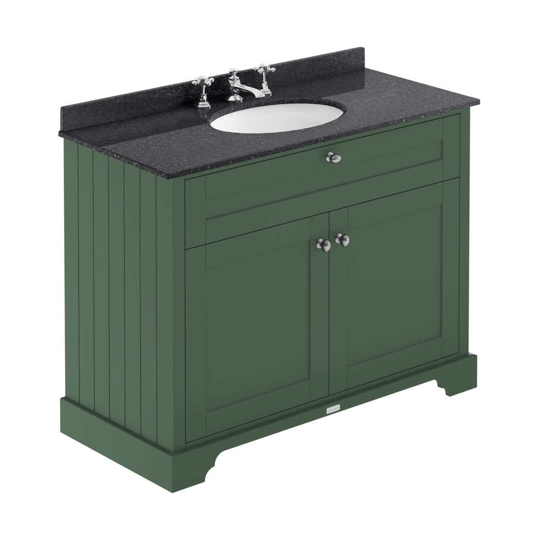 Hudson Reed Old London 1000mm Cabinet & Marble Top (3th) Trad Hunter Green MDF Vinyl Smooth Matt 886x1020x470mm - LOF879 - JJ Building Materials