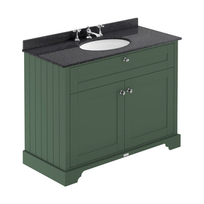 Hudson Reed Old London 1000mm Cabinet & Marble Top (3th) Trad Hunter Green MDF Vinyl Smooth Matt 886x1020x470mm - LOF879 - JJ Building Materials