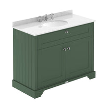 Hudson Reed Old London 1000mm Cabinet & Marble Top (3th) Trad Hunter Green MDF Vinyl Smooth Matt 886x1020x470mm - LOF880 - JJ Building Materials