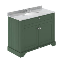 Hudson Reed Old London 1000mm Cabinet & Marble Top (3th) Trad Hunter Green MDF Vinyl Smooth Matt 886x1020x470mm - LOF881 - JJ Building Materials