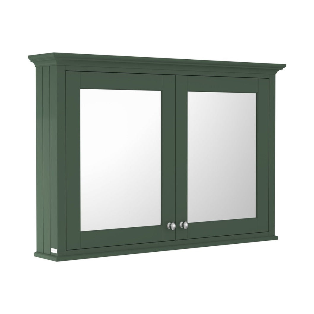 Hudson Reed Old London 1050mm Mirror Cabinet Trad Hunter Green MDF Vinyl Smooth Matt 752x1050x193mm - JJ Building Materials