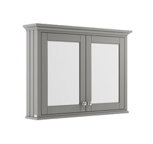 Hudson Reed Old London 1050mm Mirror Cabinet Trad Storm Grey MDF Vinyl Textured Woodgrain 752x1050x193mm - JJ Building Materials
