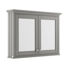 Hudson Reed Old London 1050mm Mirror Cabinet Trad Storm Grey MDF Vinyl Textured Woodgrain 752x1050x193mm - JJ Building Materials