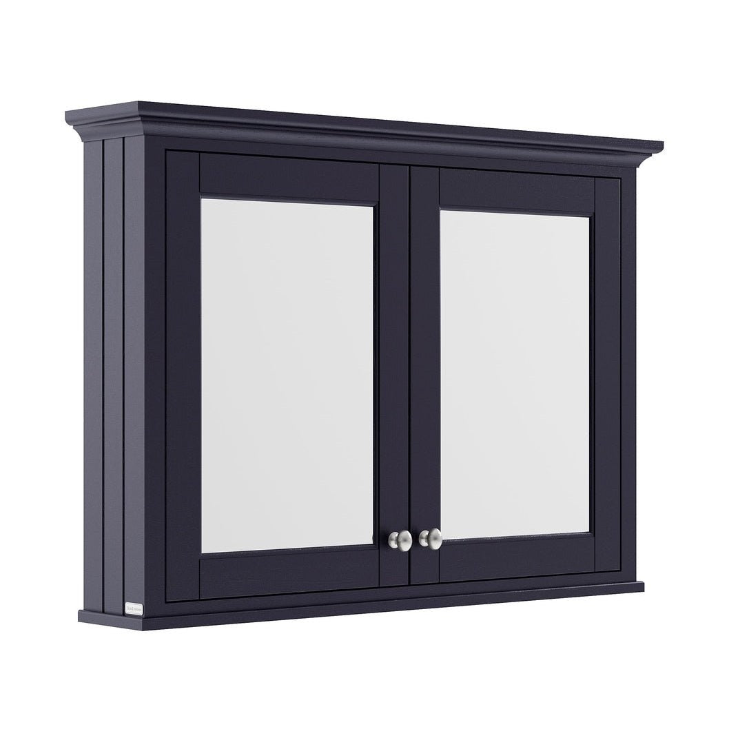 Hudson Reed Old London 1050mm Mirror Cabinet Trad Twilight Blue MDF Vinyl Textured Woodgrain 752x1050x193mm - JJ Building Materials