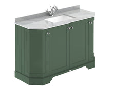 Hudson Reed Old London 1200mm 4 - door Angled Unit & Marble Top 1th Trad Hunter Green MDF Vinyl Smooth Matt 888x1236x470mm - LOF860 - JJ Building Materials