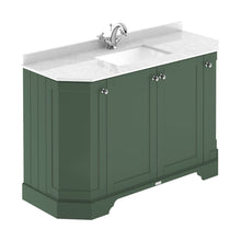 Hudson Reed Old London 1200mm 4-door Angled Unit & Marble Top 1th Trad Hunter Green MDF Vinyl Smooth Matt 888x1236x470mm - LOF861 - JJ Building Materials