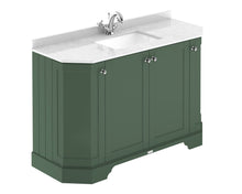 Hudson Reed Old London 1200mm 4 - door Angled Unit & Marble Top 1th Trad Hunter Green MDF Vinyl Smooth Matt 888x1236x470mm - LOF861 - JJ Building Materials
