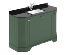 Hudson Reed Old London 1200mm 4 - door Angled Unit & Marble Top 1th Trad Hunter Green MDF Vinyl Smooth Matt 888x1236x470mm - LOF862 - JJ Building Materials