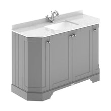 Hudson Reed Old London 1200mm 4-door Angled Unit & Marble Top 1th Trad Storm Grey MDF Vinyl Textured Woodgrain 888x1236x470mm - LOF261 - JJ Building Materials