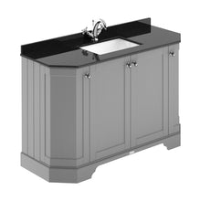 Hudson Reed Old London 1200mm 4-door Angled Unit & Marble Top 1th Trad Storm Grey MDF Vinyl Textured Woodgrain 888x1236x470mm - LOF262 - JJ Building Materials