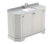 Hudson Reed Old London 1200mm 4 - door Angled Unit & Marble Top 1th Trad Timeless Sand MDF Vinyl Textured Woodgrain 888x1236x470mm - LOF460 - JJ Building Materials