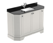 Hudson Reed Old London 1200mm 4 - door Angled Unit & Marble Top 1th Trad Timeless Sand MDF Vinyl Textured Woodgrain 888x1236x470mm - LOF462 - JJ Building Materials