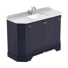 Hudson Reed Old London 1200mm 4-door Angled Unit & Marble Top 1th Trad Twilight Blue MDF Vinyl Textured Woodgrain 888x1236x470mm - LOF361 - JJ Building Materials