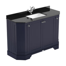 Hudson Reed Old London 1200mm 4-door Angled Unit & Marble Top 1th Trad Twilight Blue MDF Vinyl Textured Woodgrain 888x1236x470mm - LOF362 - JJ Building Materials