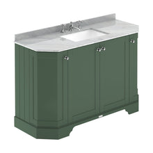 Hudson Reed Old London 1200mm 4-door Angled Unit & Marble Top 3th Trad Hunter Green MDF Vinyl Smooth Matt 888x1236x470mm - LOF857 - JJ Building Materials