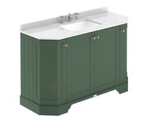 Hudson Reed Old London 1200mm 4 - door Angled Unit & Marble Top 3th Trad Hunter Green MDF Vinyl Smooth Matt 888x1236x470mm - LOF858 - JJ Building Materials