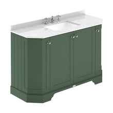 Hudson Reed Old London 1200mm 4-door Angled Unit & Marble Top 3th Trad Hunter Green MDF Vinyl Smooth Matt 888x1236x470mm - LOF858 - JJ Building Materials