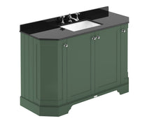Hudson Reed Old London 1200mm 4 - door Angled Unit & Marble Top 3th Trad Hunter Green MDF Vinyl Smooth Matt 888x1236x470mm - LOF859 - JJ Building Materials