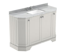 Hudson Reed Old London 1200mm 4 - door Angled Unit & Marble Top 3th Trad Timeless Sand MDF Vinyl Textured Woodgrain 888x1236x470mm - LOF457 - JJ Building Materials