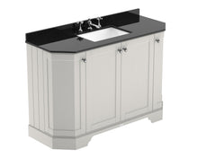 Hudson Reed Old London 1200mm 4 - door Angled Unit & Marble Top 3th Trad Timeless Sand MDF Vinyl Textured Woodgrain 888x1236x470mm - LOF459 - JJ Building Materials