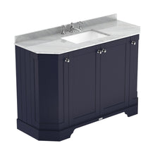 Hudson Reed Old London 1200mm 4-door Angled Unit & Marble Top 3th Trad Twilight Blue MDF Vinyl Textured Woodgrain 888x1236x470mm - LOF357 - JJ Building Materials